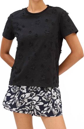 Allison New York Pearl Short Sleeve Tee In Black
