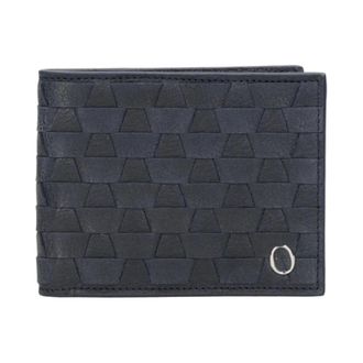 Orciani Wallets & Cardholders, male, Blue, Size: ONE SIZE Blue Leather Wallet with Woven Pattern