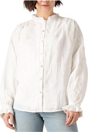 Nukus Nukus, Overhemden, Dames, Wit, S, Jenna Geborduurde Blouse