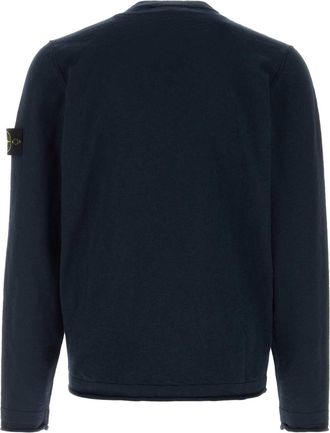 Stone Island Mens Creneck Sweater Navy Fibra Poliammidica Cotton