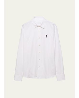 Prada Mens Cotton Oxford Embroidered-Logo Shirt
