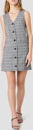 French Connection Matteo Plaid A-Line Minidress in Black-Oxford Black Multi at Nordstrom, Size X-Large