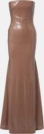Alex Perry Abito lungo senza spalline con paillettes