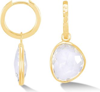 Dower & Hall Rock Crystal Pebble Huggie Hoops