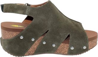 Volatile Womens Montpelier Suede Wedge Sandal In Olive