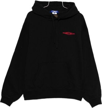 Junya Watanabe Mens Logo Cotton Hoodie - Black - Size Medium