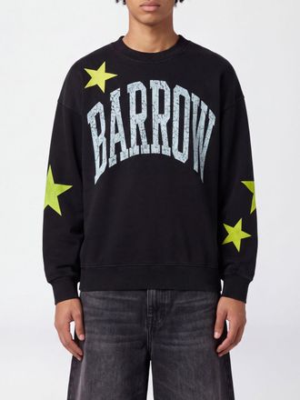 Barrow Cotton Crewneck Sweatshirt with Contrasting Logo and Star Print