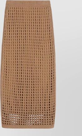 Max Mara crochet cotton midi skirt ribbed waist