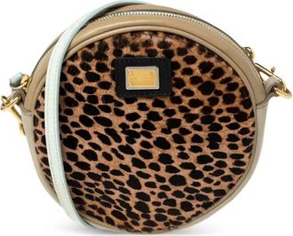 Dolce & Gabbana Borsa a spalla Leo Glam Round in cr&ecirc;pe - Marrone