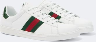 Gucci Ace Web Stripe leather sneakers