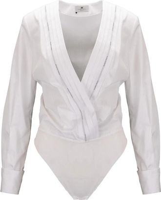 Elisabetta Franchi Shirt - Dames - Bodies - Wit - S - Katoen - Tops