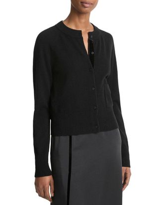 Vince Velvet Trim Wool & Cashmere-Blend Cardigan