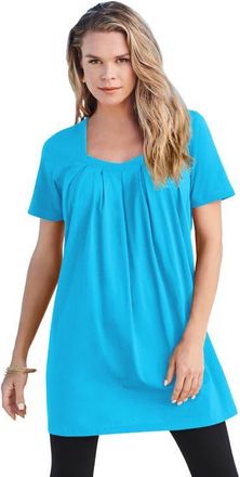 Roaman's Ultimate Pleatneck Tunic in Ocean at Nordstrom, Size 6X