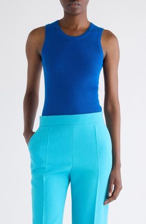 Chlo&eacute; Wool Rib Sleeveless Sweater in Absolute Blue at Nordstrom, Size X-Large