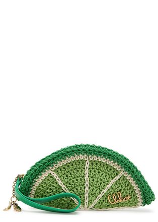 Chlo&eacute; Tropicus Lime Braided Waxed Cord Clutch - Green - One Size