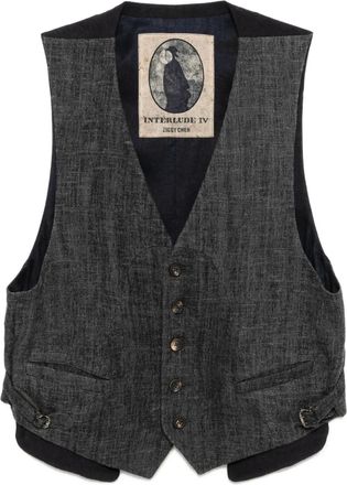 Ziggy Chen Gilet in lino - Blu