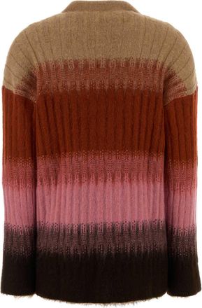 Fendi Womens Wool Cardigan Multicolor Mohair Nylon