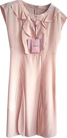 Miu Miu Pink Crepe De Chine Dress Size S