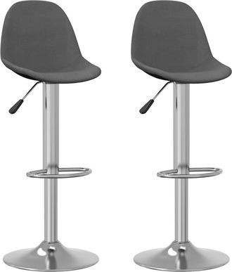 vidaXL Taburetes De Cocina 2 Unidades Tela Gris Oscuro Vidaxl