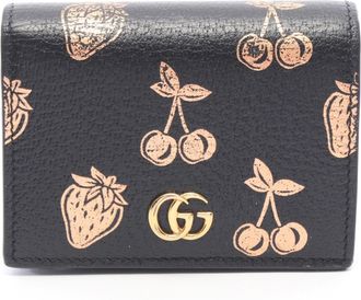 Gucci Gold Black Leather Wallet (Bi-Fold) (Pre-Owned)