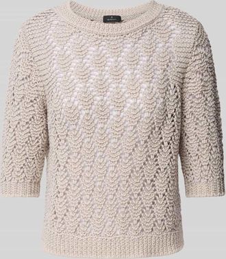 Monari Strickpullover mit 1/2-Arm in Beige, Gr&ouml;&szlig;e 38