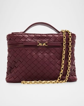 Bottega Veneta Small Soft Vanity Intrecciato Leather Crossbody Bag
