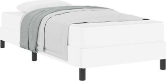 vidaXL Bed Frame with Mattress Pure White 90 x 190 cm Fabric vidaXL