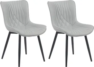 Clp Juego De 2 Sillas De Comedor Brady Gris Simil Cuero
