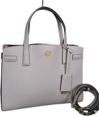 Tory Burch Ivory Leather Handbag Shoulder Bag Tote Bag (Pre-Owned)