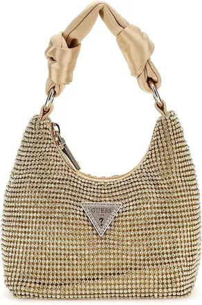 Guess Mini handtas Lua Strass - Dames - Tassen - Geel - Maat: ONE Size Satijn