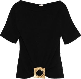 Cult Gaia Top met vierkant detail - Zwart