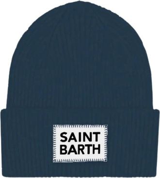 MC2 Saint Barth Gebreide muts in SB-stijl - Dames - Hoeden - Blauw - ONE Size - Accessoires