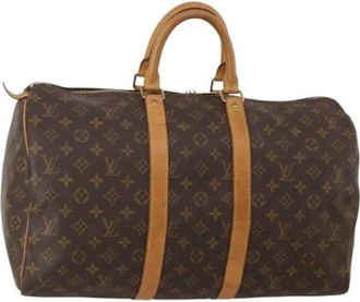 Louis Vuitton Pre-owned Boston Bag - Dames - Vintage Weekendtas - Bruin - ONE Size - Leer - Vintage