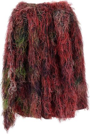 Comme Comme Textured Fringe Skirt - Red