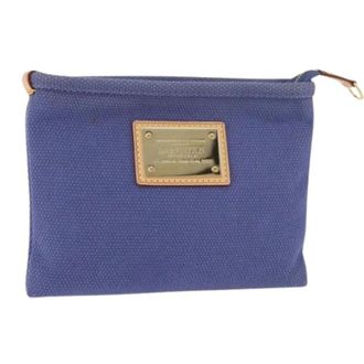 Louis Vuitton Pre-owned Clutches, female, Blue, Size: ONE SIZE Pre-owned Canvas Pouch
