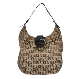 Fendi Pre-owned Shoulder Bags, female, Beige, Size: ONE SIZE Pre-owned Vintage Shoulder Bag