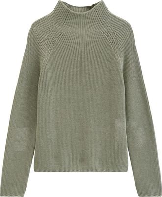 Marc O'Polo Pullovers LSL Opstaande Kraag - Dames - Coltruien - Groen - L - Katoen - Truien & Vesten