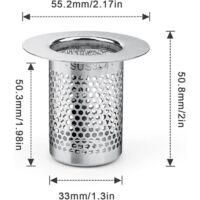 OEM Filtro Para Cabello De Ducha, 3 Piezas De Acero Inoxidable, Filtro Para Lavabo De Ba&ntilde;o, Tap&oacute;n De Lavabo De 5,5 &times; 5 Cm Para Balc&oacute;n - Crezuo