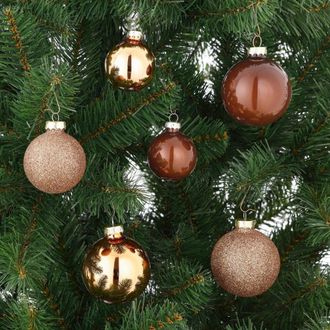 MiCa Decorations Bola de navidad glass baubles marr&oacute;n h7xb7xl7cm