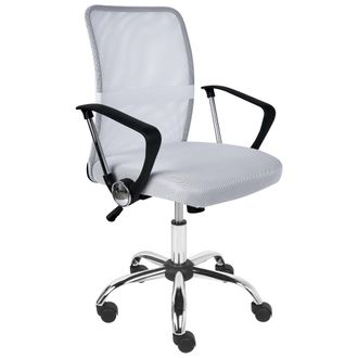 Beliani Beliani - Silla De Oficina De Escritorio Giratoria Ajustable En Altura Tapicer&iacute;a De Malla Blanco Crema Best