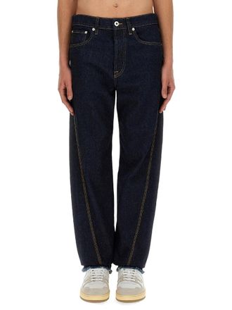 Lanvin Twisted Cotton Jeans - Blue
