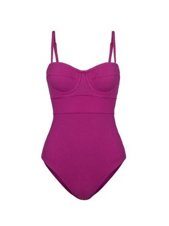 Change of Scenery Anabel Underwire One-Piece Swimsuit in Plum Texture at Nordstrom, Size X-Small