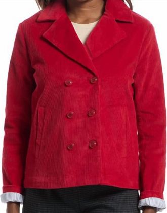 Elliott Lauren Double Breasted Corduroy Jacket In Red