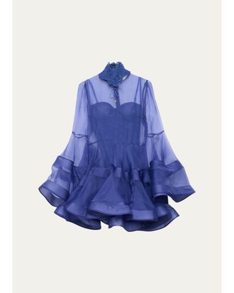 Zimmermann Clash Lantern Mini Dress