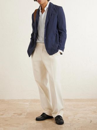 Barena Borgo Tendon Crinkled Cotton-Poplin Blazer