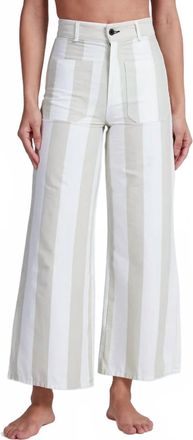 ASKK NY Cropped Sailor Wide-Leg Pants In Sand Stripe
