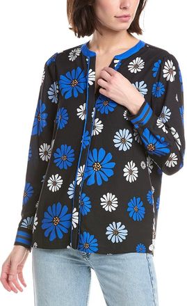 T Tahari Split Neck Blouse