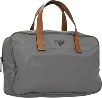 Prada Pre-owned Handbags, female, Gray, Size: ONE SIZE Pre-owned Vintage Nylon Bag