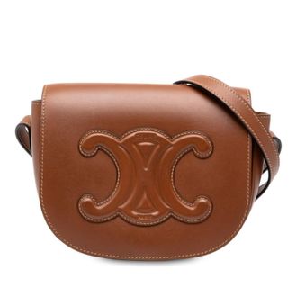 Celine Pre-owned Celine Medium Calfskin Cuir Triomphe Folco Crossbody Ladies SYCTOZJYSJFVTRJZ