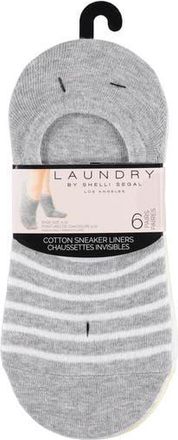 Shelli Segal 6-Pack No-Show Liner Socks in White/Yellow/Olive/Grey at Nordstrom Rack, Size 9/11